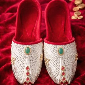 maharaja mor silver handcrafted peacock mojris