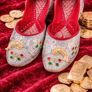 maharaja mor silver handcrafted peacock mojris