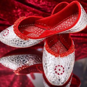 royal noor silver embellished wedding mojris