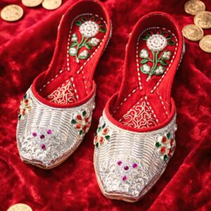 noorcrest silver textured classic wedding mojris