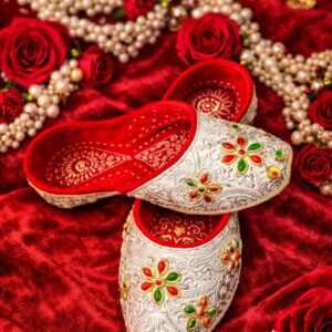 noorcrest silver textured classic wedding mojris