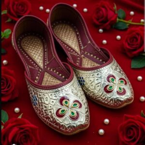 noor jashn kundan silver mojris