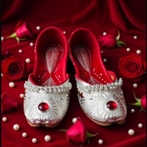 noor jashn kundan silver mojris