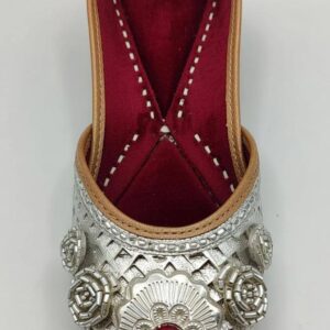 pearl peacock bridal silver jutti