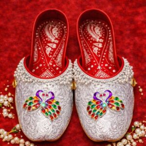silver leaf pattern crystal strap ethnic sandals